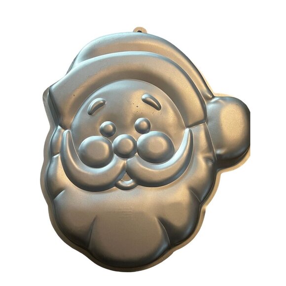 Vintage Wilton Jolly Santa Cake Pan Aluminum Bakeware Christmas Baking 1987 - Picture 2 of 4